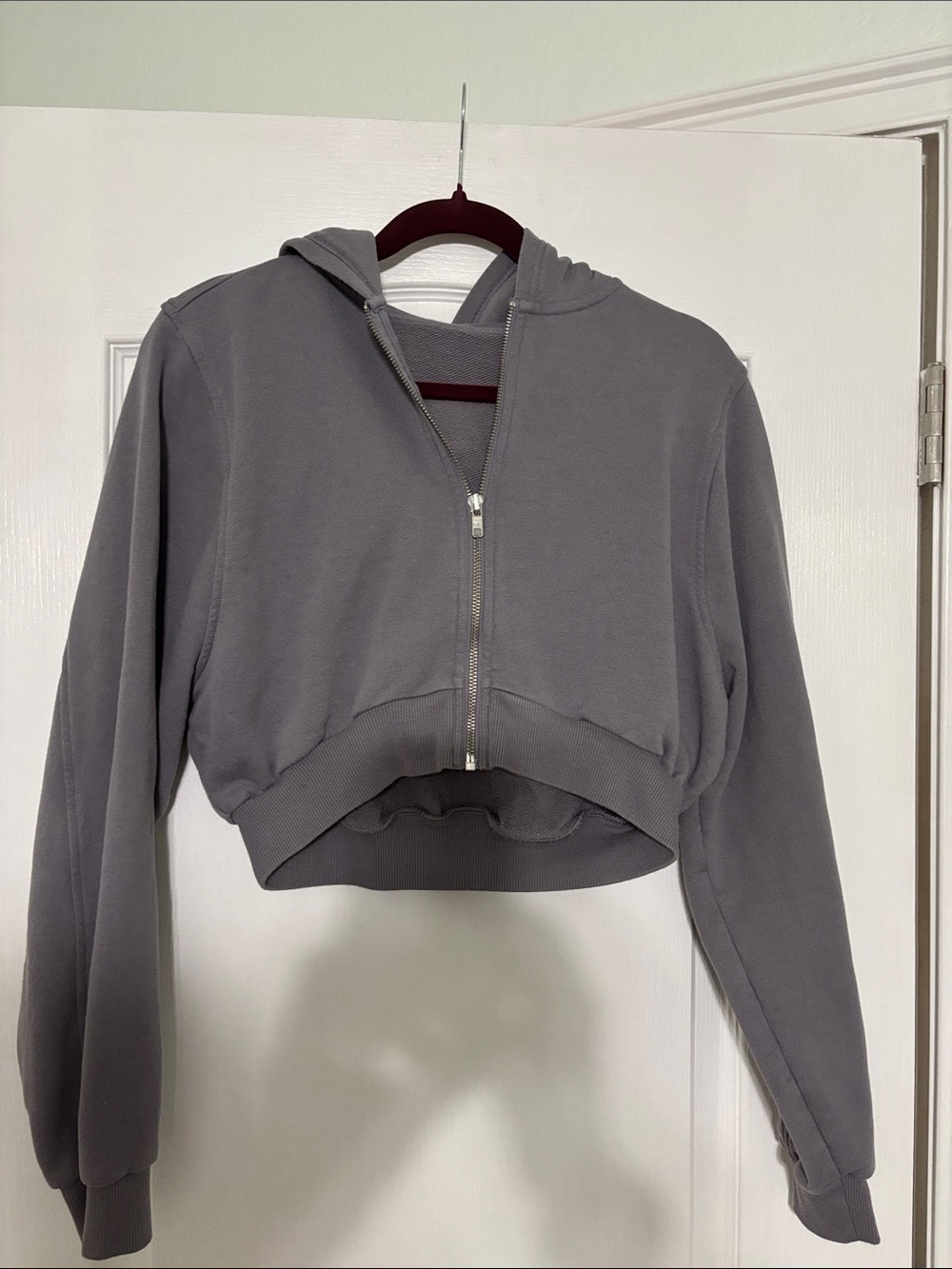Alo Cropped Zip Up Hoodie